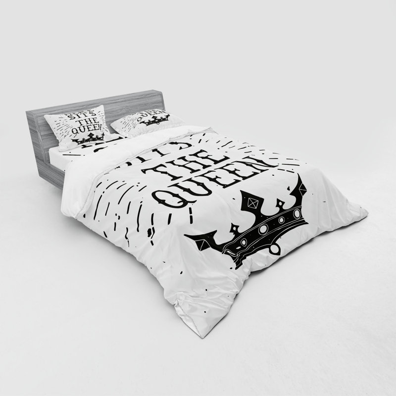 Ensemble de housse de couette moderne et contemporaine en microfibre gris anthracite / gris