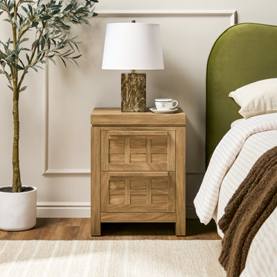 Modern 2 Drawer Nightstand Side Table