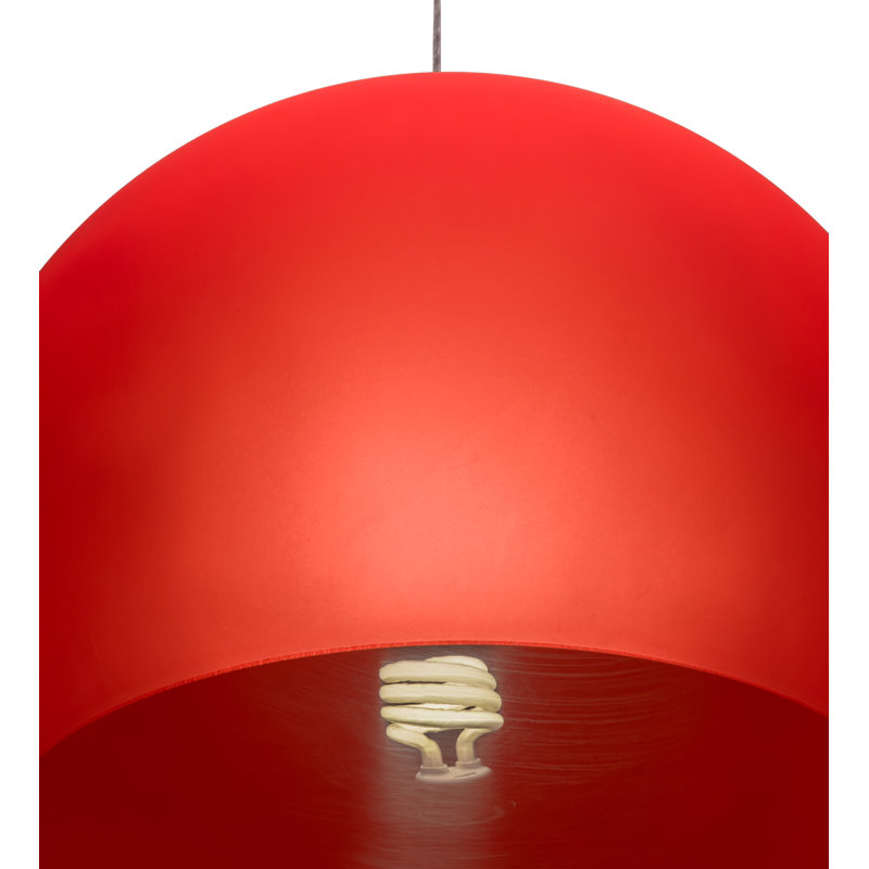 Luminaire suspendu pour dôme simple 1 lumières Fincastle, Rouge