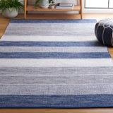 Maury Striped Kilim Flat Weave Cotton Striped Rug