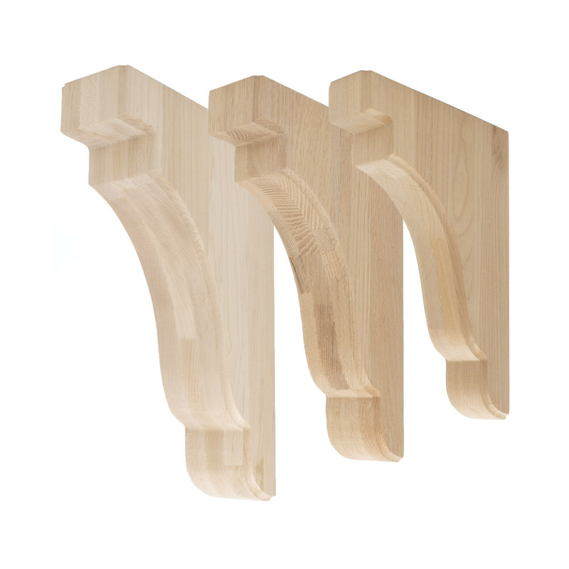 12" x 8" Unfinished Alder Wood Traditional Corbel