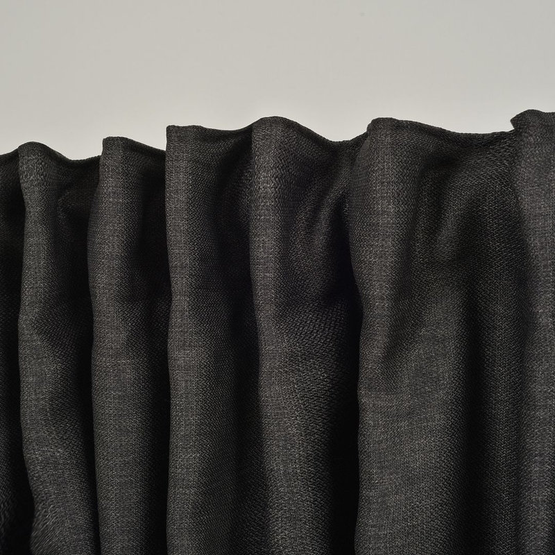 Extra Long & Extra Wide Faux Linen Decorative Curtain Single Panel, 140cm Width x 145cm Drop, Anthracite