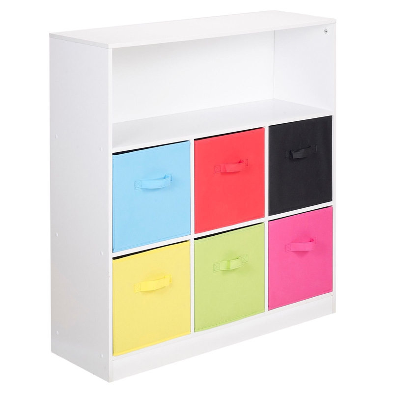 Alyssia 94cm H x 88cm W Standard Bookcase, White/Multi