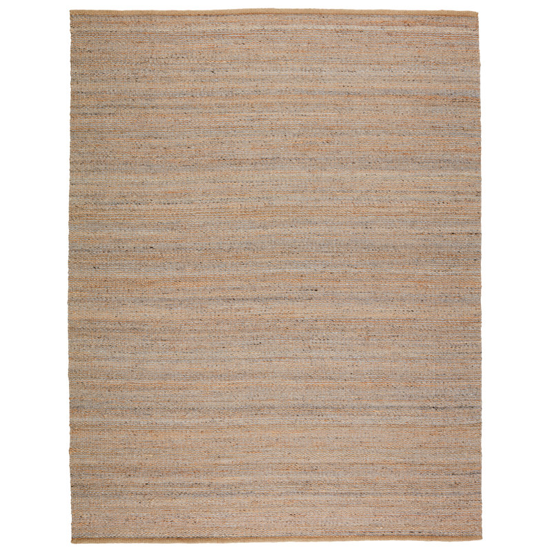 Tapis beige / argenté fait à la main Rosier, Rectangle 5 pi x 8 pi