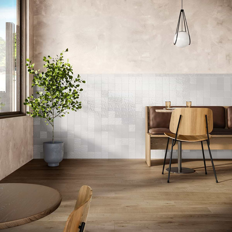Montauk 4x4 Mixed Finish Ceramic Tile, Gray