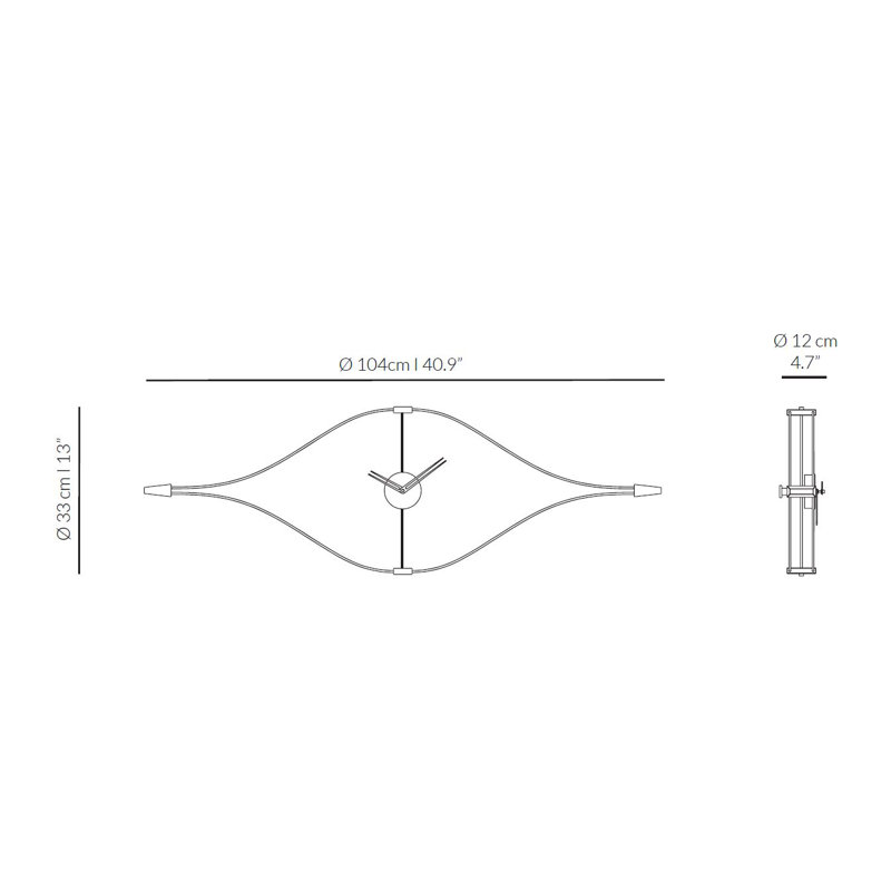 Look Analog Wall Clock, Black/Walnut, Large