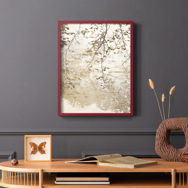 Fresque, reproduction encadrée - bois massif, Rouge, H 10 po x l 8 po