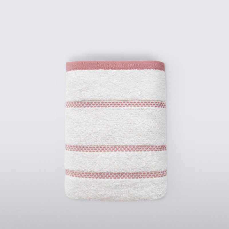 Serviette de bain Gerda simple, Rose / blanc, Bath Sheet