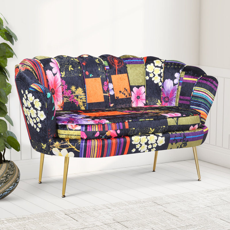 Angelicia 2 Seater Loveseat Accent Sofa, Black Background