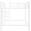 Lit mezzanine en métal blanc de taille grand avec garde-corps, échelles doubles et assemblage rapide et facile pour une chambre à coucher stable et sécuritaire