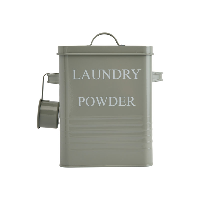 Metal Laundry Powder Container with Lid and Scoop