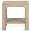Table de bout carrée Pira, tablette ouverte, bois brun vieilli 22 po