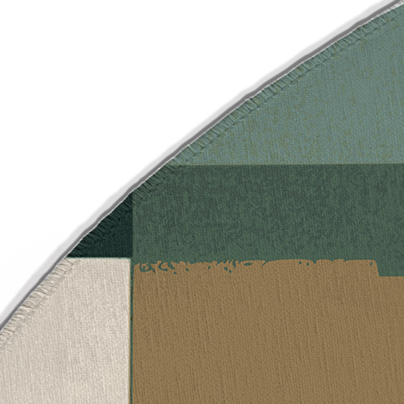 Patterned Patches Indoor And Outdoor Area Rug, Round 5'