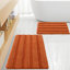 Ensembles de tapis de salle de bain en chenille à poils longs antidérapants et antidérapants orange brûlé 2 pièces (32 po x 20 po + 17 po x 24 po)