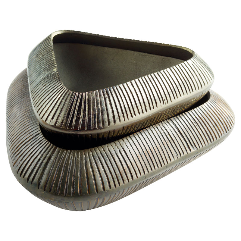 Prism Aluminum Decorative Bowl, 5" H x 14" W x 14" D