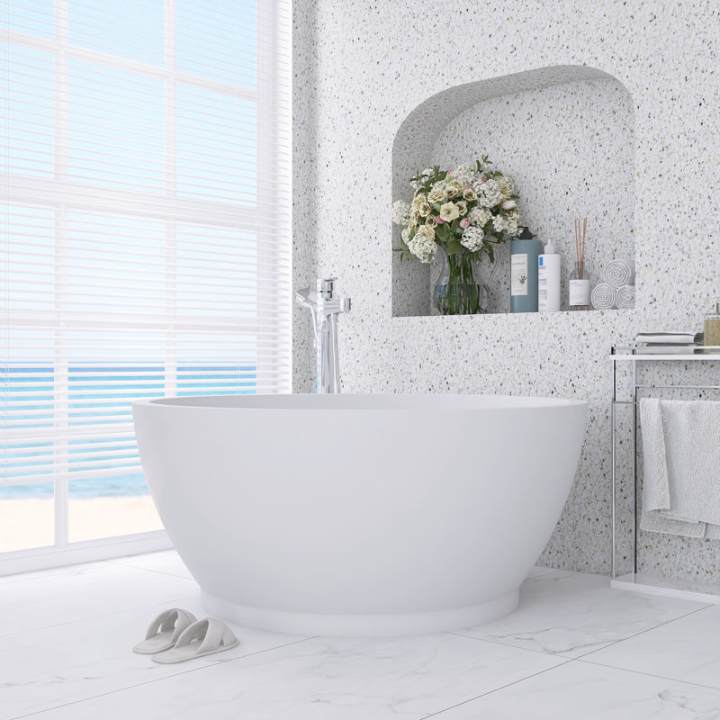 Baignoire de trempage à surface solide - Baignoire autoportante de 52,7 po