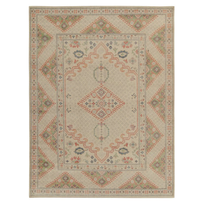 Distressed Homage Hand Knotted Wool Geometric Area Rug