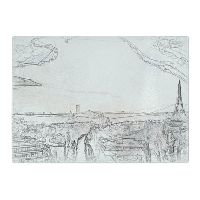 Tempered Glass Paris in Sunlight Chopping Board