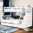 Transitional Twin Over Full Bunk Bed With White Finish, Rails And Joint Lock, Built-In Drawers Steps, Slat Kit For Mattress Support Insert Lock Joint, Storage Included