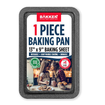 Bakken Cookie Sheet – 13.18"x8.66" Carbon Steel Pan With Nonstick Gray Coating, Oven Safe To 450°f, Durable, Easy Clean Bakeware