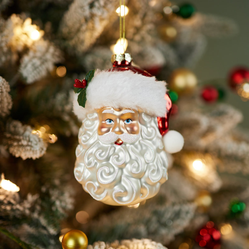 Ornement en verre tête de père Noël