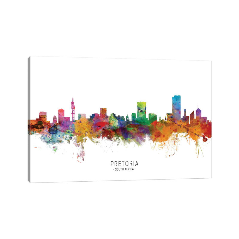 «Pretoria South America Skyline» par Michael Tompsett, impression sur toile tendue, H 12 po x l 18 po x 1,5 po