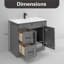 Meuble-lavabo de salle de bain 36 po avec tiroirs gris Shaker