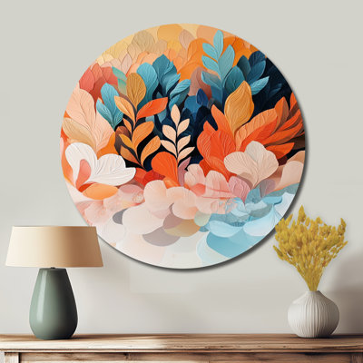 Johntay - Abstract Botanicals Round, impression sur métal