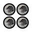 Zodiac Taurus Black Vegan Leather Round Coasters-854090232