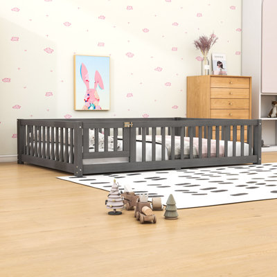 Floor Bed with Safety Guardrails