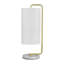 Lampe de table, 20 po, bras en métal, abat-jour cylindrique ivoire, base en marbre-126182649