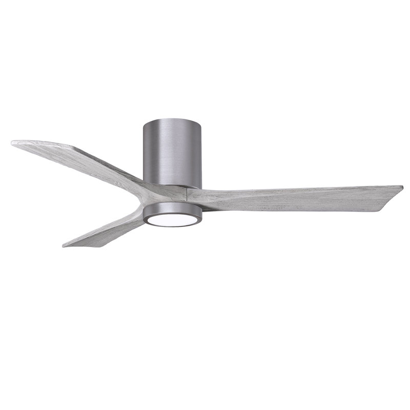Olivier à 3 pales DEL standard avec ventilateur de plafond et ensemble d'éclairage inclus, Ton bois de grange, Étain brossé