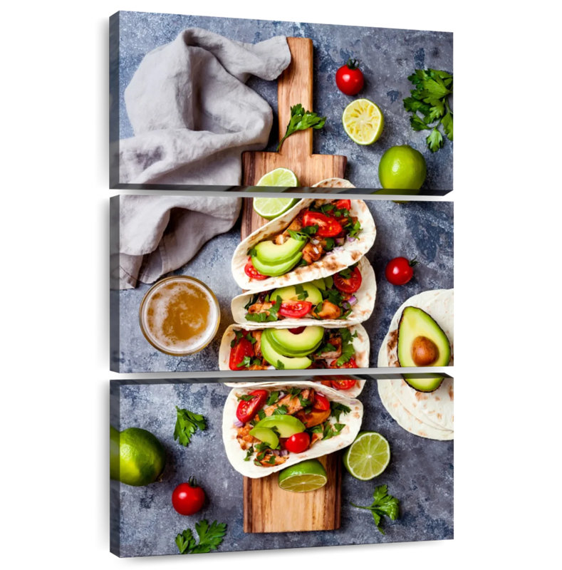 Tacos au poulet Yarlin, H 32 po x l 20 po