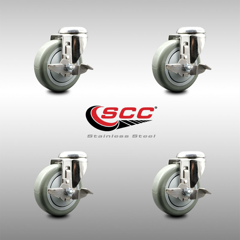 Polyurethane Casters, Gray
