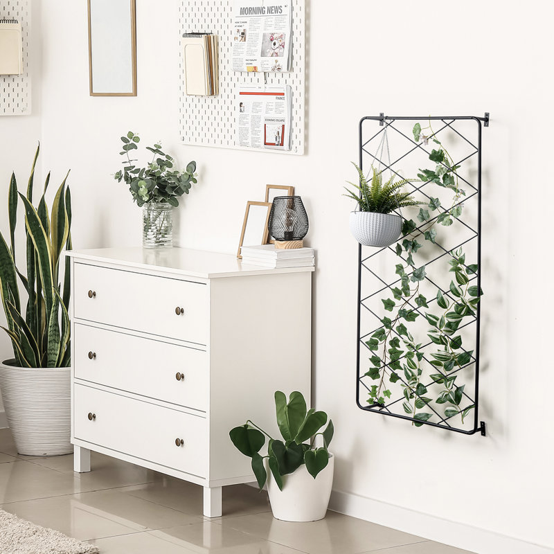Bianco 127Cm H x 61.2Cm W Metal Lattice Panel Trellis