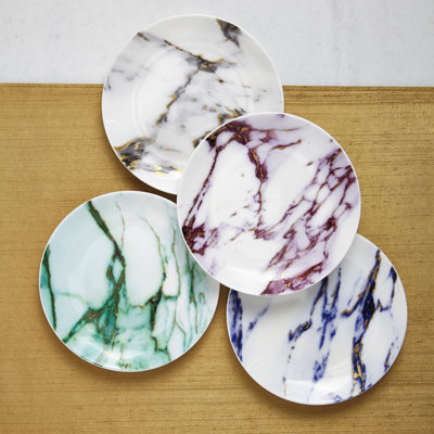 Marble Bone China Appetizer Plate