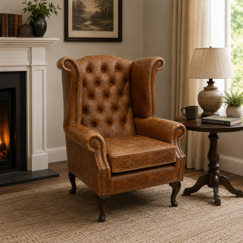 Upholstered Accent Chair, Tan