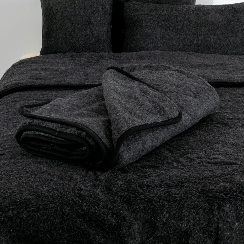 Olivas Throw Blanket, W200 x L220cm, Black