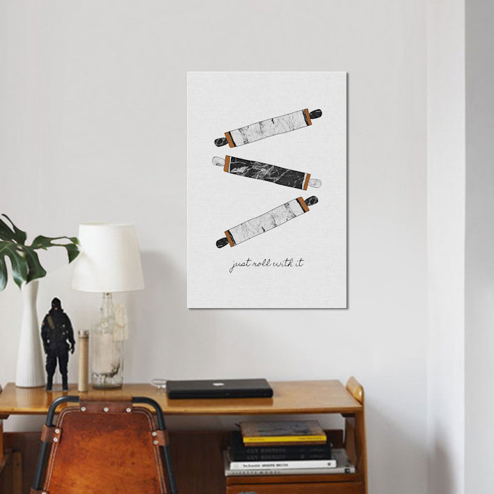 «Just Roll with it», impression sur toile, H 18 po x l 12 po x P 1,5 po, Pas de tapis, Toile tendue