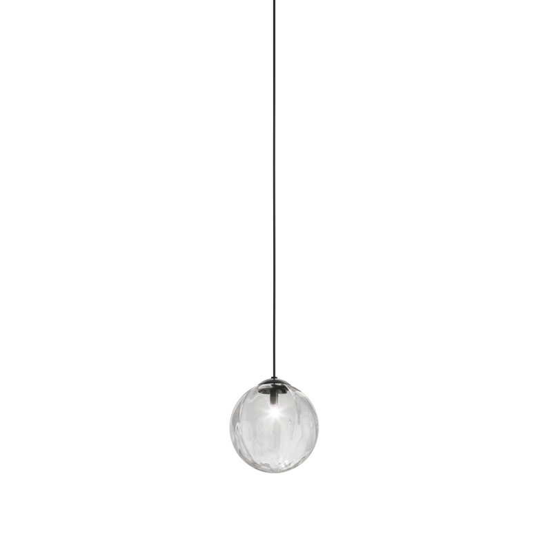 Puppet 1 - Light Pendant, 88" H x 9" W x 9" D, Crystal Transparent, Matte Black