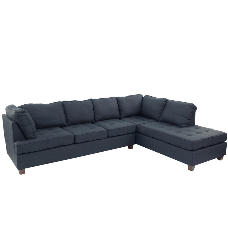 Allenhurst Upholstered L-Shaped Sectional Reversible, Blue