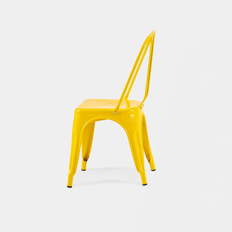 Kalya 18'' H Metal Stacking Side Chair, 2, Yellow