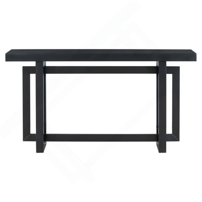 59.1'' Painted Entryway Table With Pine Veneer,Unique Triple Rectangle Design Console Table With Thick Pine Wood Legs,Extra Long Sofa Table Versatile For Hallway, Living Room,Kitchen