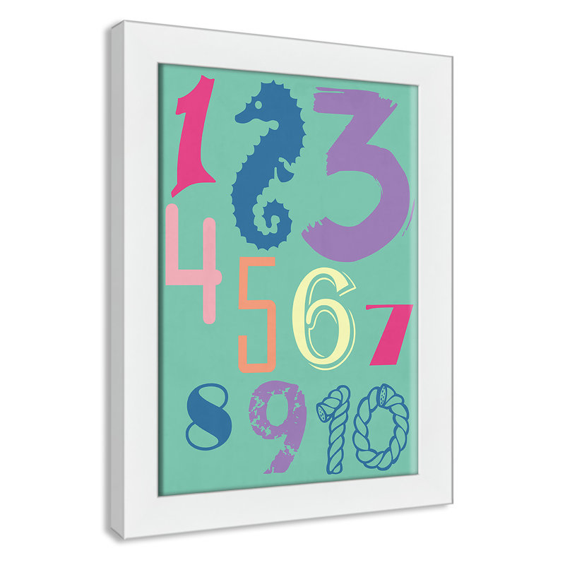 Décoration murale 123 pour enfants, 14" H x 10" W x 0.63" D, Cadre blanc