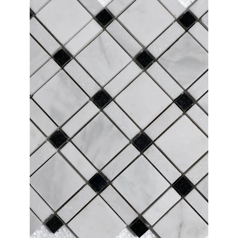 Carrara Thassos Marble Diamond Mosaic Wall & Floor Tile