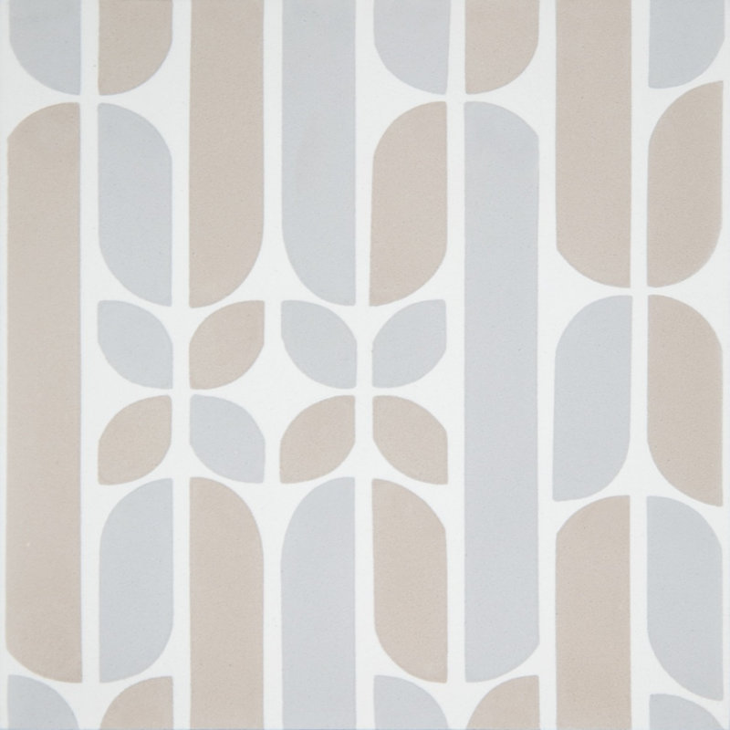 Cara Cara by Trina Turk 8" x 8" Cement Patterned/Concrete Look Wall & Floor Tile, Sand