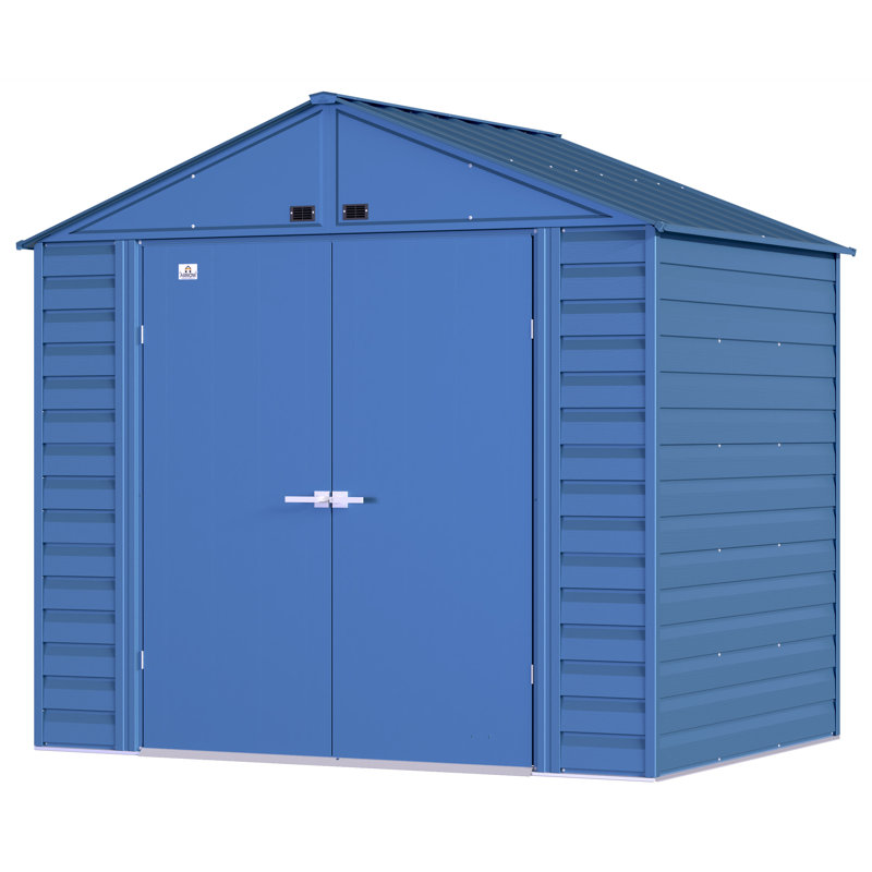 8 ft. x 6 ft. Blue Grey Galvanized Steel Storage Shed