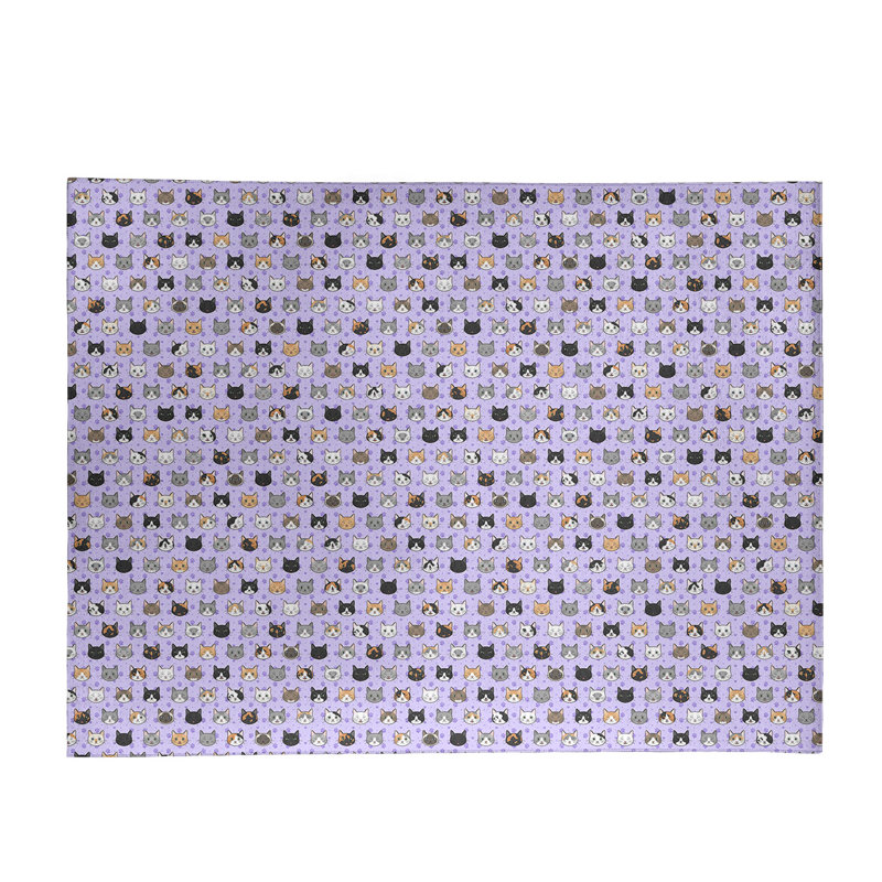 Tapis mauve Kitty Cat, Rectangle 5 pi x 7 pi