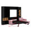 Grand lit escamotable avec canapé et tablettes de rangement, station de charge et lumière DEL, armoire murale escamotable en bois avec canapé et armoire de rangement-1221012692
