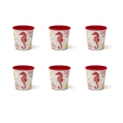 Excelsa set of 6 espresso cups Coral porcelain 9 cl
